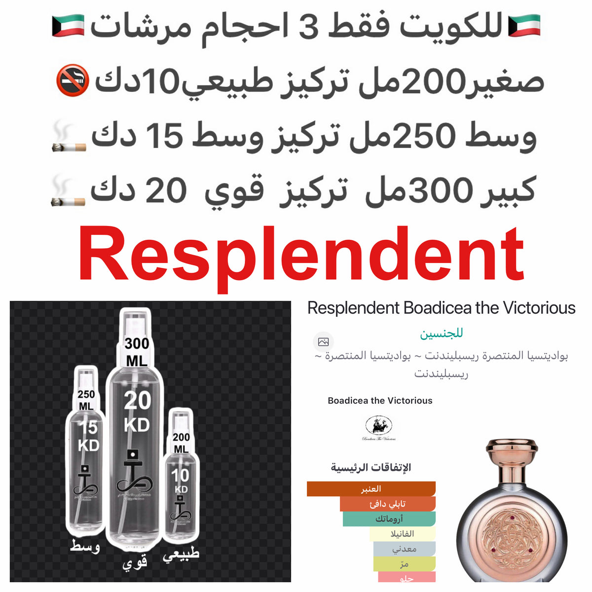 إفتتاحية العطر الزعفران, شراب الأفسنتين و اللبان; قلب العطر الأوسمانثوس الصيني, الياسمين المصري و مسك الروم الهندي; قاعدة العطر تتكون من حبوب التونكا, اللابدانوم و العنبر.#طرفه_ريسبلندت #طرفه_بوديسيا