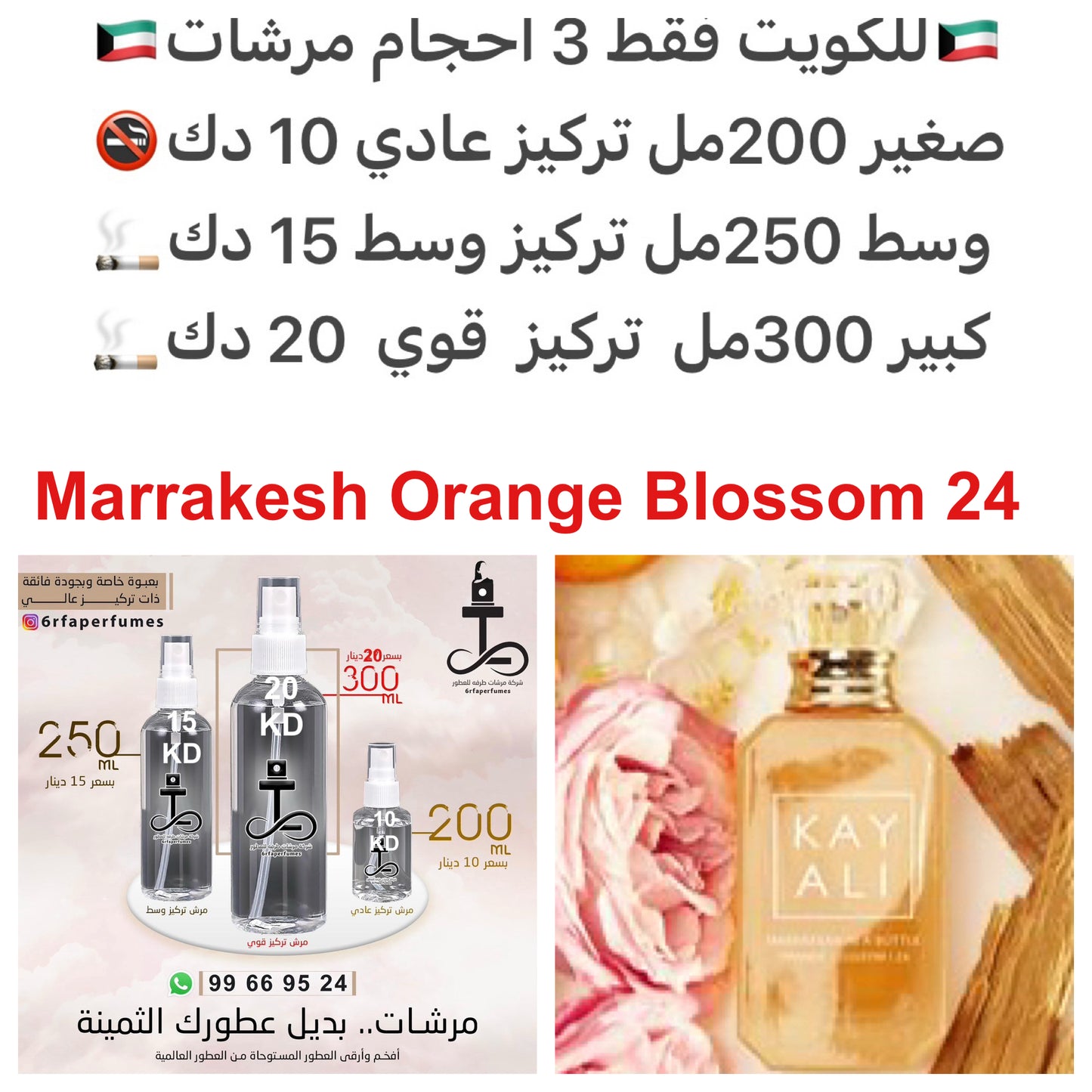 إفتتاحية العطر زهر البرتقال, الفلفل الوردي و البرغموت; قلب العطر النيرولي و الورد التركي; قاعدة العطر من خشب الأرز.