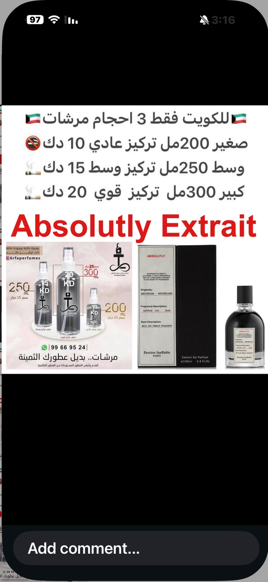 ⁨	⁨	الورد والزعفران وعود #طرفه_امورست للطلبات من الكويت ودول مجلس التعاون فقط كابجر من صور عطوركم الاصليه من متجرنا الاكتروني او جوجل او انستقرامنا او من الاصلي المتوفر  لديكم وارسال الصور  والعنوان وحجم العطر المطلوب على وتس اب  https://wsend.co/96599669