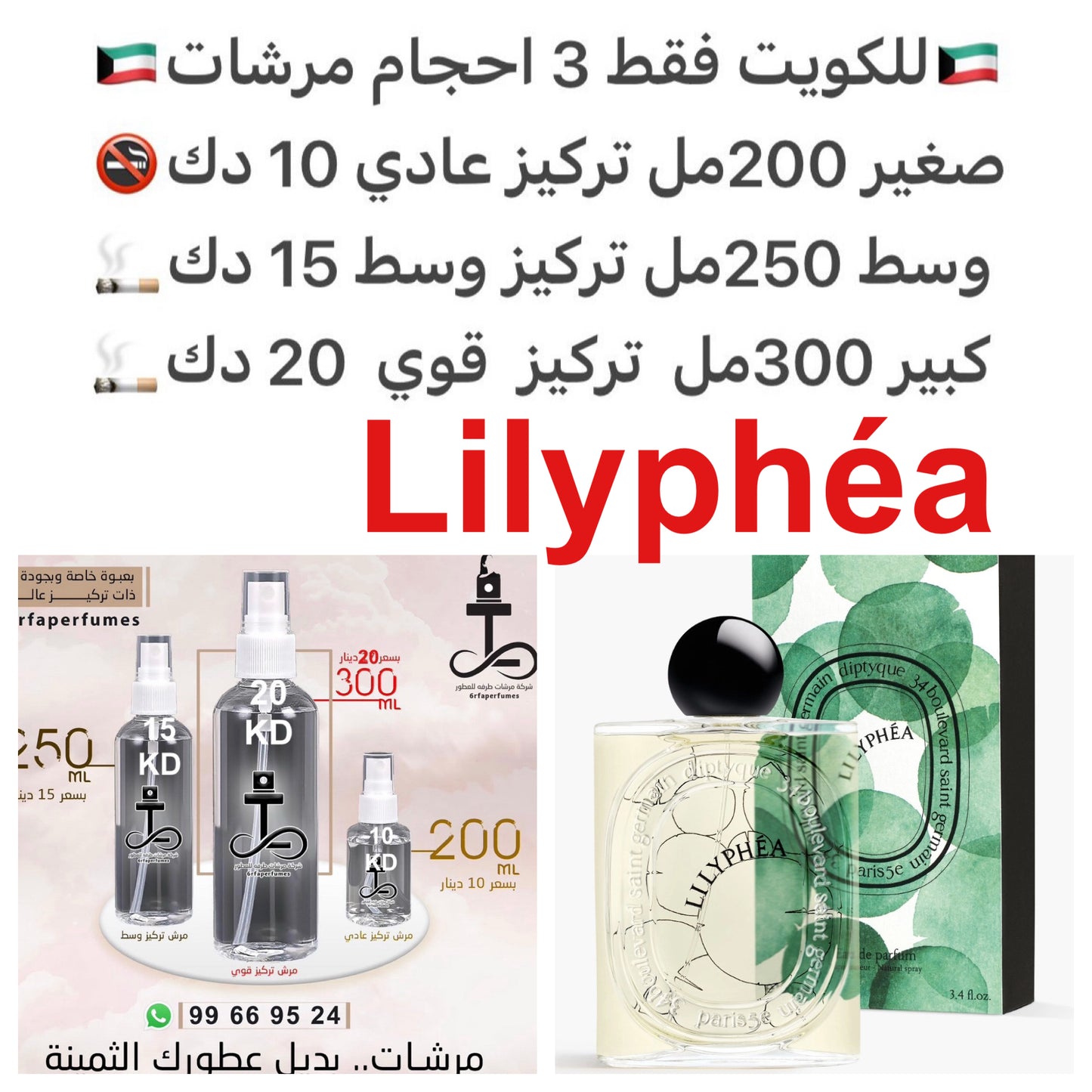 مكونات العطر

 

أوراق البنفسج

الهيل

الزنجبيل

#طرفه_دايبتكو للطلبات فقط كابجر من صور عطوركم الاصليه من متجرنا الاكتروني او جوجل او انستقرامنا او من الاصلي المتوفر  لديكم وارسال الصور  والعنوان وحجم العطر المطلوب على وتس اب  https://wsend.co/96599669524